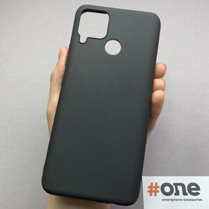 Чохол для Realme C15 однотонний силіконовий чохол на телефон реалмі с15 чорний pln