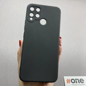 Чохол для Realme C15 силіконовий із закритою камерою чохол на телефон реалмі с15 чорний W7N