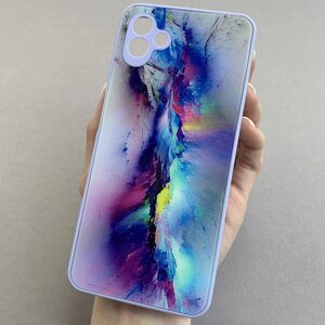 Чохол для Samsung Galaxy A04 мрамуровий чохол із захистом камери на телефон самсунг а04 бузковий q7k