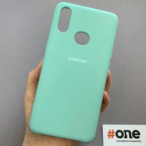 Чохол для Samsung Galaxy A10s з мікрофіброю щільний силіконовий чохол на телефон самсунг А10с бірюзовий SSD