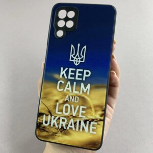 Чохол для Samsung Galaxy A12 чохол Love Ukraine із захистом камери на телефон самсунг а12 чорний q7k