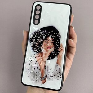 Чохол для Samsung Galaxy A50 Ladies з 3д ефектом дівчина в капелюсі чохол на телефон самсунг а50