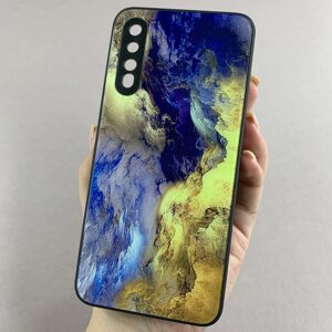 Чохол для Samsung Galaxy A50s мармуровий чохол із захистом камери на телефон самсунг а50с чорний q7k