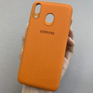 Чохол для Samsung Galaxy M20 карбоновий чохол накладка на телефон самсунг м20 оранжевий l3e