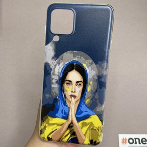 Чохол для Samsung Galaxy M22 патріотичний чохол з принтом на телефон Самсунг М22 чорний UKR