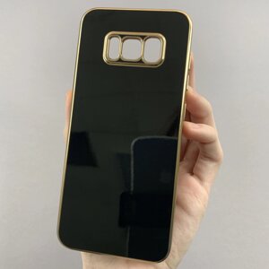 Чохол для Samsung Galaxy S8 чохол із золотою окантовкою на телефон самсунг с8 чорний h7y