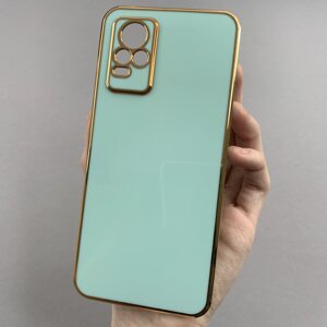 Чохол для Vivo V21E чохол із золотою окантовкою на телефон віво в21е бірюзовий h7y