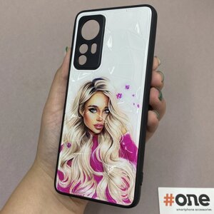 Чохол для Xiaomi 12 Ladies з 3д ефектом з дівчинкою захистом для камери чохол на телефон сяомі 12 рожевий