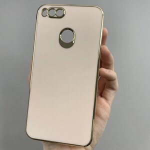 Чохол для Xiaomi Mi A1 / Mi 5x чохол із золотою окантовкою на телефон сяомі мі а1 / мі 5х пудровий h7y
