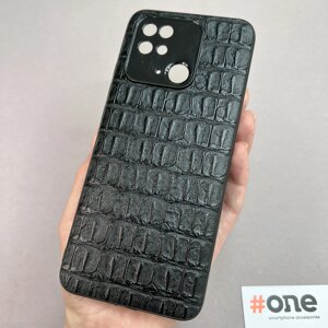 Чохол для Xiaomi Poco C40 шкіряний щільний чохол на телефон сяомі поко с40 чорний крокодил P0O