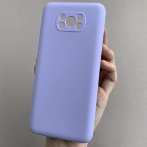 Чохол для Xiaomi Poco Х3 Pro силікон кейс чохол з мікрофіброю на телефон сяомі поко х3 про бузковий r4e