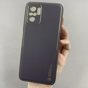 Чохол для Xiaomi Poco M5s шкіряний матовий чохол на телефон сяомі поко м5с фіолетовий u9h