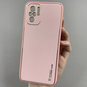 Чохол для Xiaomi Poco M5s шкіряний матовий чохол на телефон сяомі поко м5с рожевий u9h