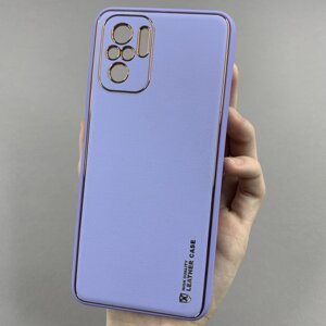 Чохол для Xiaomi Poco M5s шкіряний матовий чохол на телефон сяомі поко м5с бузковий u9h