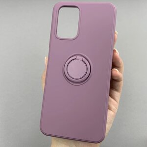 Чохол для Xiaomi Poco M5s матовий з кільцем утримувачем чохол на телефон сяомі поко м5с чорничний cfc