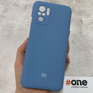 Чохол для Xiaomi Poco M5s з мікрофіброю щільний з оксамитом чохол на телефон сяомі поко м5с синій світлий sfa