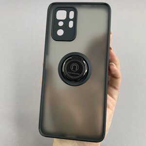 Чохол для Xiaomi Poco X3 GT чохол з кільцем підставкою на телефон сяомі поко х3 гт чорний t8b