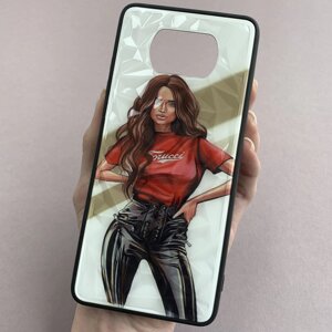 Чохол для Xiaomi Poco X3 Ladies з 3д ефектом як скло з принтом дівчини чохол на сяомі поко х3 білий