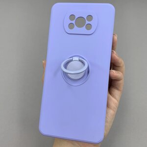 Чохол для Xiaomi Poco X3 матовий з кільцем захистом для камери чохол на сяомі поко х3 бузковий cfc