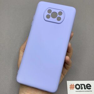 Чохол для Xiaomi Poco X3 матовий з мікрофіброю чохол накладка на телефон сяомі поко х3 бузковий CFA