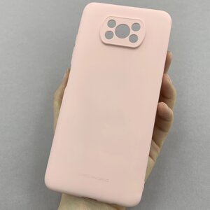 Чохол для Xiaomi Poco X3 Pro однотонний щільний матовий чохол на телефон сяомі поко х3 про рожевий smt