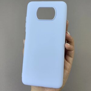 Чохол для Xiaomi Poco X3 Pro однотонний силіконовий чохол на телефон сяомі поко х3 про блакитний pln