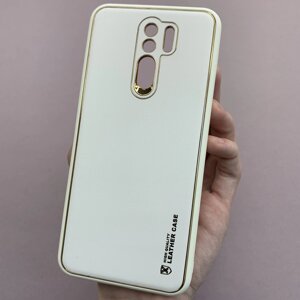 Чохол для Xiaomi Redmi 9 шкіряний матовий чохол із захистом камери на телефон сяомі редмі 9 білий u9h