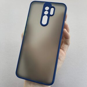 Чохол для Xiaomi Redmi 9 матовий із закритою камерою чохол на телефон сяомі редмі 9 темно-синій TCB