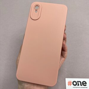 Чохол для Xiaomi Redmi 9A силіконовий із захистом для камери чохол на телефон сеомі редмі 9а бежевий W7N