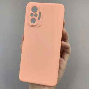 Чохол для Xiaomi Redmi Note 10 Pro силікон кейс з мікрофіброю чохол на сяомі редмі нот 10 про рожевий o3c