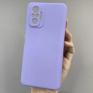 Чохол для Xiaomi Redmi Note 10 Pro силікон кейс з мікрофіброю чохол на сяомі редмі нот 10 про бузковий o3c