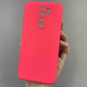 Чохол для Xiaomi Redmi Note 8 Pro силікон кейс з мікрофіброю чохол на сяомі редмі нот 8 про малиновий o3c