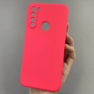 Чохол для Xiaomi Redmi Note 8T силікон кейс з мікрофіброю чохол на сяомі редмі нот 8т малиновий o3c