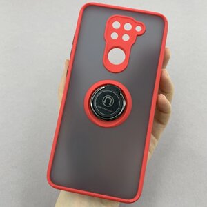 Чохол для Xiaomi Redmi Note 9 чохол з кільцем підставкою на телефон сяомі редмі нот 9 червоний t8b