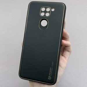 Чохол для Xiaomi Redmi Note 9 шкіряний матовий чохол із захистом камери на телефон сяомі редмі нот 9 чорний u9h