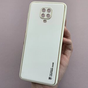 Чохол для Xiaomi Redmi Note 9 Pro шкіряний матовий чохол із захистом камери на сяомі редмі нот 9 про білий u9h