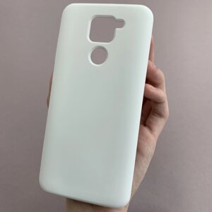 Чохол для Xiaomi Redmi Note 9 силікон кейс чохол з мікрофіброю на сяомі редмі нот 9 білий r4e