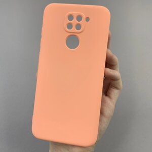 Чохол для Xiaomi Redmi Note 9 силікон кейс з мікрофіброю чохол на сяомі редмі нот 9 персиковий o3c