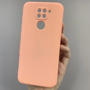 Чохол для Xiaomi Redmi Note 9 силікон кейс з мікрофіброю чохол на сяомі редмі нот 9 рожевий o3c