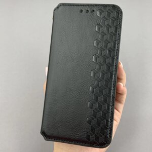 Чохол-книга для Samsung Galaxy S21 FE шкіряна книжка з підставкою на телефон самсунг с21 фе чорна rhm