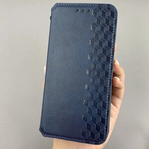 Чохол-книга для Samsung Galaxy S21 FE шкіряна книжка з підставкою на телефон самсунг с21 фе синя rhm