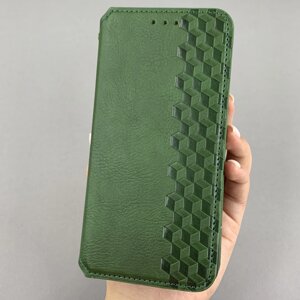 Чохол-книга для Samsung Galaxy S21 FE шкіряна книжка з підставкою на телефон самсунг с21 фе зелена rhm