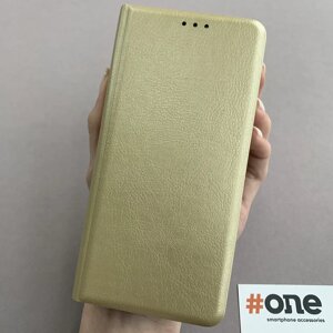 Чохол книга для Xiaomi Poco M5s з еко шкіри з підставкою книжка на сяомі поко м5с золота PRM