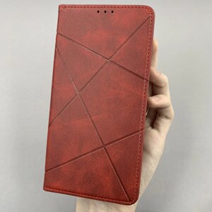 Чохол-книга для Xiaomi Redmi Note 11 Pro книжка в смужку з кишенею на сяомі редмі нот 11 про червона str