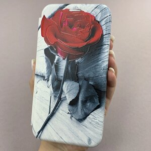 Чохол-книга для Xiaomi Redmi Note 5 книжка з малюнком з трояндою на сяомі редмі нот 5 біла r7p