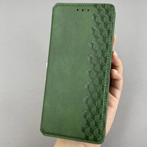 Чохол-книга для Xiaomi Redmi Note 9 Pro шкіряна книжка з підставкою на сяомі редмі нот 9 про зелена rhm