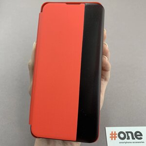 Чохол книжка для Xiaomi Poco X3 Pro книжка зі смарт віконцем на телефон сяомі поко х3 про червона q6t