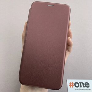 Чохол-книга для Realme C15 книжка з підставкою на телефон реалмі с15 бордова stn