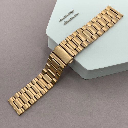Ремінець 22 мм для Mibro X1 металевий блоковий ремінець на годинник мібро х1 рожеве золото stl