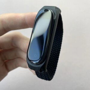 Ремінець для Xiaomi Mi Band 4 тканинний монобраслет 160mm розмір M ремінець на сяомі мі бенд 4 чорний brd